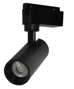 Globostar 60805 Μονοφασικό Bridgelux COB LED Μάυρο Φωτιστικό Σποτ Ράγας 10W 230V 1200lm 30° Θερμό Λευκό 3000k