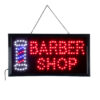 GloboStar® 75693 Φωτιστικό Ταμπέλα Φωτεινή Επιγραφή LED Σήμανσης BARBER SHOP 3W AC 230V με Διακόπτη On/Off Κόκκινο – Μπλε – Λευκό