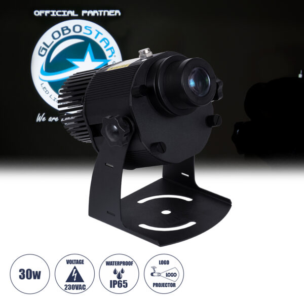 GloboStar® PROJECTOR 51177 LED Προτζέκτορας Διαφημιστικού Λογότυπου GloboStar Official Partner Εξωτερικού Χώρου - 30W AC 220-240V IP65 - Μ22 x Π18.5 x Υ22cm - 2 Χρόνια Εγγύηση