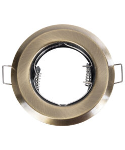 GloboStar® DELTA 77813 Χωνευτό Στρόγγυλο Σποτ Οροφής για Λάμπα MR16 με Βάση GU5.3 ή GU10 – IP20 – Μεταλλικό – Φ83 x Υ31mm – Μπρούτζινο – 5 Χρόνια Εγγύηση
