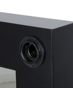 GloboStar® MAKEUP MIRROR-60×90-5 Μοντέρνος Καθρέπτης Μακιγιάζ με Πλαίσιο Φυσικού Ξύλου με Διακόπτη On/Off 10 x E27 AC220-240V – Μ60 x Π7 x Υ90cm – Μαύρος Έβενος