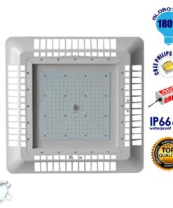 GloboStar® 115091 Φωτιστικό Οροφής για Βενζινάδικα Gas Station 180W AC 230V 25200lm 60° Αδιάβροχο IP65 Ψυχρό Λευκό 5000K