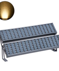 GloboStar® FLOOD-TENA 90225 Προβολέας Wall Washer για Φωτισμό Κτιρίων LED 192W 17280lm 10° DC 24V Αδιάβροχο IP65 L68.5 x W33 x H24cm Θερμό Λευκό 2700K – Ασημί – 3 Years Warranty