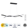 GloboStar® MORALES 61275 Κρεμαστό Φωτιστικό Οροφής Design LED CCT 54W 6048lm 200° AC 220-240V – Εναλλαγή Φωτισμού μέσω Τηλεχειριστηρίου All In One Ψυχρό 6000k+Φυσικό 4500k+Θερμό 2700k Dimmable Μ90 x Π14 x Υ14cm – Μαύρο – 3 Years Warranty