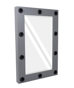 GloboStar® MAKEUP MIRROR-60×90-6 Μοντέρνος Καθρέπτης Μακιγιάζ με Πλαίσιο Φυσικού Ξύλου με Διακόπτη On/Off 10 x E27 AC220-240V – Μ60 x Π7 x Υ90cm – Γκρι Ανθρακί