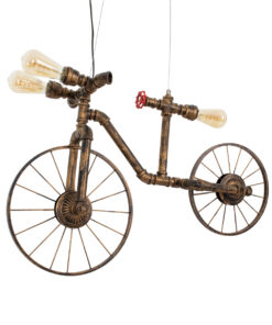 GloboStar® SWIFTWALKER 00660 Vintage Industrial Κρεμαστό Φωτιστικό Οροφής Τρίφωτο 3 x E27 Μπρούτζινο Μεταλλικό Πλέγμα Μ85 x Π29.5 x Υ55cm