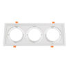 GloboStar® VITA 77856 Χωνευτό Κινούμενο Τριπλο Τετράγωνο Σποτ Οροφής για Λάμπα AR111 – IP20 – Χυτό Αλουμίνιο – M48.7 x Π18.7 x Y5.5cm – Λευκό – 5 Χρόνια Εγγύηση