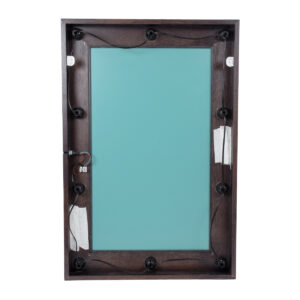 GloboStar® MAKEUP MIRROR-60×90-2 Μοντέρνος Καθρέπτης Μακιγιάζ με Πλαίσιο Φυσικού Ξύλου με Διακόπτη On/Off 10 x E27 AC220-240V – Μ60 x Π7 x Υ90cm – Καφέ Wenge
