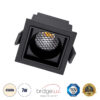 GloboStar® PLUTO-S 60268 Χωνευτό LED Spot Downlight TrimLess Μ6.4xΠ6.4cm 7W 910lm 38° AC 220-240V IP20 Μ6.4 x Π6.4 x Υ4.9cm – Τετράγωνο – Μαύρο & Anti-Glare HoneyComb – Φυσικό Λευκό 4500K – Bridgelux COB – 5 Years Warranty