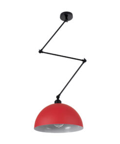 GloboStar® LOTUS RED 00938 Μοντέρνο Φωτιστικό Οροφής Μονόφωτο Κόκκινο Ματ Μεταλλικό Καμπάνα Φ30 x Y21cm