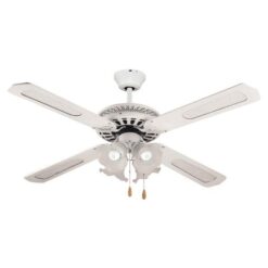 ΑΝΕΜΙΣΤΗΡΑΣ ΟΡΟΦΗΣ ΜΕ 4 ΦΩΤΑ E27 ΛΕΥΚΟΣ Φ130 70W EUROLAMP 147-29003