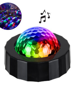 GloboStar® 81844 Φορητό Διακοσμητικό Φωτιστικό Ειδικών Φωτορυθμικών Εφέ PARTY Disco LED 3W DC 5V 300mAh Επαναφορτιζόμενο – Sound Activated – Καλώδιο Τροφοδοσίας USB – Βάση με Μαγνήτη – Πολύχρωμo RGB IP20 Μ7.5 x Π7.5 x Υ4.5cm