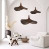 GloboStar® CUBA 01718 Vintage Κρεμαστό Φωτιστικό Οροφής Μονόφωτο 1 x E27 Καφέ Ξύλινο Bamboo Φ43 x Y30cm