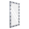 GloboStar® MAKEUP MIRROR-160×80-3 Μοντέρνος Καθρέπτης Μακιγιάζ με Πλαίσιο Φυσικού Ξύλου με Διακόπτη On/Off 20 x E27 AC220-240V – Μ80 x Π7 x Υ160cm – Γκρι Τσιμέντου