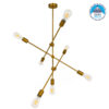GloboStar® ESTHER 00993 Μοντέρνο Industrial Φωτιστικό Οροφής Πολύφωτο 7 x E27 Χρυσό Μεταλλικό Φ75 x Υ88cm