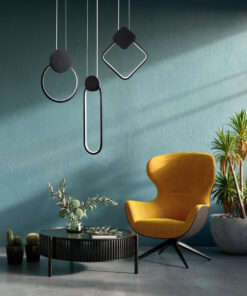 GloboStar® ILDI 61088 Κρεμαστό Φωτιστικό Οροφής Design LED CCT 12W 1440lm 300° AC 220-240V – Εναλλαγή Φωτισμού μέσω Διακόπτη On/Off All In One Ψυχρό 6000k+Φυσικό 4500k+Θερμό 2700k Μ10 x Π2.3 x Υ38cm – Μαύρο