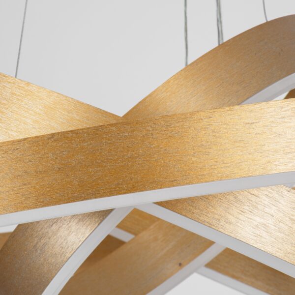 GloboStar® VENOM TRIO 61190-DECO Κρεμαστό Φωτιστικό Δαχτυλίδι-Κύκλος LED CCT 120W 14158lm 120° AC 220-240V – Εναλλαγή Φωτισμού μέσω Τηλεχειριστηρίου All In One Ψυχρό 6000K+Φυσικό 4500K+Θερμό 2700K Dimmable Φ40+60+80cm – Χρυσό Βούρτσας – 3 Years Warranty