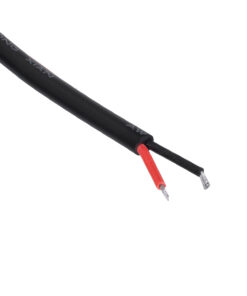 GloboStar® 70749 Καλώδιο Τροφοδοσίας DC 2 Μέτρων από Jack Male 2.1×5.5mm σε 2 x 0.3mm Ατερμάτιστο Καλώδιο Μ200 x Π1.1cm Μαύρο