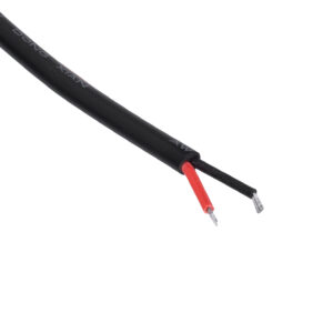 GloboStar® 70749 Καλώδιο Τροφοδοσίας DC 2 Μέτρων από Jack Male 2.1×5.5mm σε 2 x 0.3mm Ατερμάτιστο Καλώδιο Μ200 x Π1.1cm Μαύρο