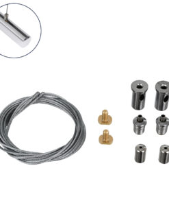 GloboStar® PROFILE-PART 70897 Σετ Κρέμασης για Προφίλ Αλουμινίου – Κρεμαστή Χρήση – Ασημί – 2 Ντίζες των 2 Μέτρων – Μ200cm