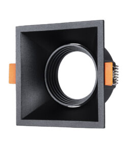 GloboStar® ALPHA 77833 Χωνευτό Κινούμενο Τετράγωνο Σποτ Οροφής για Λάμπα MR16/GU10 – IP20 – Χυτό Αλουμίνιο – Μ9 x Π9 x Υ4.5cm – Μαύρο – 5 Χρόνια Εγγύηση