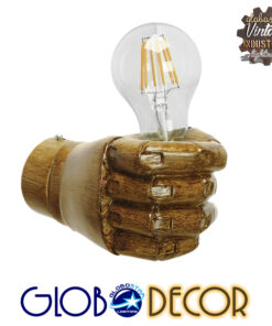 GloboStar® FIST 01138 Μοντέρνο Φωτιστικό Τοίχου Απλίκα Μονόφωτο Καφέ Γύψινο Μ15 x Π10 x Υ10cm