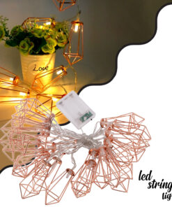 79805 Διακοσμητική Γιρλάντα Bronze Cone 4 Μέτρα με Διακόπτη On/Off – 30 LED 3W με Μπαταρίες 3xAA & Διάφανο Καλώδιο IP20 Θερμό Λευκό 2700K Μ4m