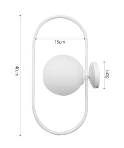 InLight Επιτοίχιο φωτιστικό σε λευκή απόχρωση και λευκή οπαλίνα 1XG9 D:40cm (43038-WH)