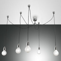 Κρεμαστό Φωτιστικό   Fabas Luce Blog E27 5X Χρώμιο     – 3473-48-138