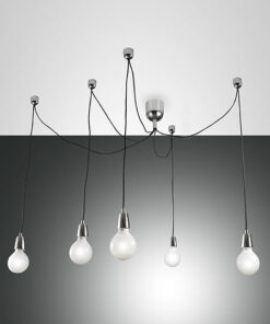 Κρεμαστό Φωτιστικό   Fabas Luce Blog E27 5X Χρώμιο     – 3473-48-138