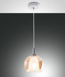 Κρεμαστό Φωτιστικό   Fabas Luce Bretagna E27 Μελί     – 3599-40-125
