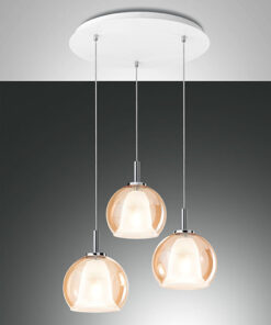 Κρεμαστό Φωτιστικό   Fabas Luce Bretagna 3X E27 Μελί     – 3599-47-125