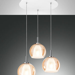 Κρεμαστό Φωτιστικό   Fabas Luce Bretagna 3X E27 Μελί     – 3599-47-125
