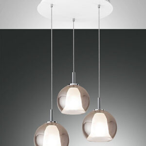 Κρεμαστό Φωτιστικό   Fabas Luce Bretagna 3X E27 Φιμέ     – 3599-47-126