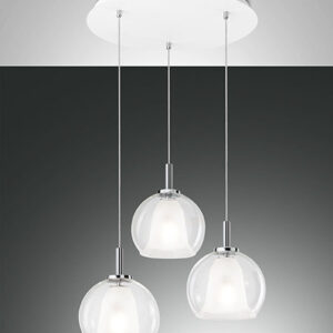 Κρεμαστό Φωτιστικό   Fabas Luce Bretagna 3X E27 Διάφανο     – 3599-47-241