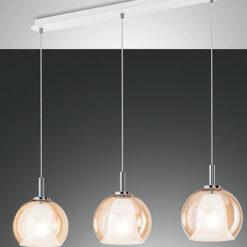 Κρεμαστό Φωτιστικό   Fabas Luce Bretagna 3X E27 Μελί     – 3599-49-125