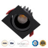 GloboStar® LEO-SQ 60292 Χωνευτό LED Spot Downlight TrimLess Μ8.5xΠ8.5cm 10W 1300lm 38° AC 220-240V IP20 Μ8.5 x Π8.5 x Υ6.6cm – Τετράγωνο – Κινούμενο – Μαύρο & Anti-Glare HoneyComb – Φυσικό Λευκό 4500K – Bridgelux COB – 5 Years Warranty