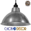 GloboStar® LOUVE 01178 Vintage Industrial Κρεμαστό Φωτιστικό Οροφής Μονόφωτο Ασημί Μεταλλικό Καμπάνα Φ39 x Y32cm
