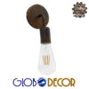 GloboStar® ASPID 01398 Vintage Φωτιστικό Τοίχου Απλίκα Μονόφωτο Καφέ Σκουριά Μεταλλικό Μ10 x Π7 x Υ16cm