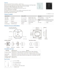 GloboStar® 71453 S1-T SKYDANCE AC Smart RF 2.4Ghz & Αφής – Touch Triac Dimming AC100-240V σε AC100-240V 1 x 1.5A 360W – Max 1.5A 360W – IP20 – Μαύρο Σώμα – Μ8.5 x Π8.5 x Υ3.2cm – 5 Years Warranty