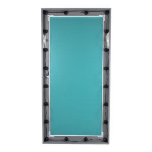 GloboStar® MAKEUP MIRROR-160×80-6 Μοντέρνος Καθρέπτης Μακιγιάζ με Πλαίσιο Φυσικού Ξύλου με Διακόπτη On/Off 20 x E27 AC220-240V – Μ80 x Π7 x Υ160cm – Γκρι Ανθρακί