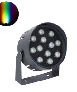 GloboStar® FLOOD-NIGMA 90396 Προβολέας Wall Washer για Φωτισμό Κτιρίων LED 24W 2040lm 30° DC 24V Αδιάβροχο IP65 L15 x W15 x H9.1cm RGBW DMX512 – Γκρι Ανθρακί – 3 Years Warranty