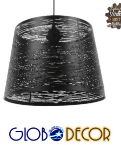 GloboStar® ACCADEMIA 01556 Μοντέρνο Industrial Κρεμαστό Φωτιστικό Οροφής Μονόφωτο 1 x E27 Μεταλλικό Μαύρο Καμπάνα Φ35 x Υ25cm
