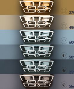 GloboStar® ROYAL-S 61325 Φωτιστικό Οροφής Design LED CCT 135W 16200lm 360° AC 220-240V – Εναλλαγή Φωτισμού μέσω Τηλεχειριστηρίου All In One Ψυχρό 6000k+Φυσικό 4500k+Θερμό 2700k Dimmable Μ58.5 x Π58.5 x Υ12cm – Μαύρο – 3 Years Warranty