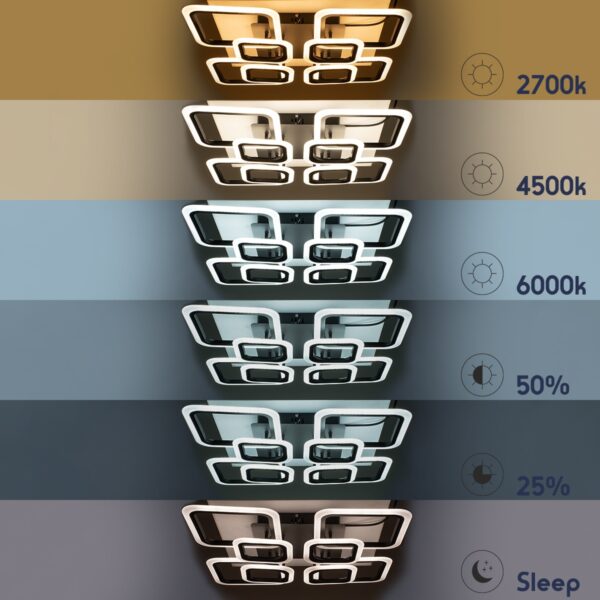 GloboStar® ROYAL-S 61326 Φωτιστικό Οροφής Design LED CCT 135W 16200lm 360° AC 220-240V – Εναλλαγή Φωτισμού μέσω Τηλεχειριστηρίου All In One Ψυχρό 6000k+Φυσικό 4500k+Θερμό 2700k Dimmable Μ58.5 x Π58.5 x Υ12cm – Νίκελ Χρώμιο – 3 Years Warranty