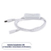 GloboStar® 70681 Καλώδιο Διακόπτης ON/OFF DC 12-24V 180cm από Jack Male 2.1×5.5mm σε Female 2.1×5.5mm Λευκό L185 x W1.9 x H1.5cm