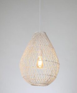 ΦΩΤΙΣΤΙΚΟ ΚΡΕΜΑΣΤΟ ΜΟΝΟΦΩΤΟ Ε27 MAX 60W RATTAN ΛΕΥΚΟ EUROLAMP – 144-33018