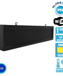 GloboStar® 90253 Κυλιόμενη Ψηφιακή Επιγραφή P10 LED SMD AC 220-240V με Wi-Fi – Αδιάβροχή IP54 – Μονής Όψης – Μ104 x Π9 x Υ24cm Μπλε