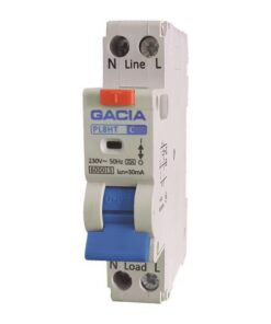 ΡΕΛΕ RCBO ΜΟΝΟΠΟΛΙΚΟ 20A 6KA 30mA 1+N GACIA TYPE B EUROLAMP – 500-43553
