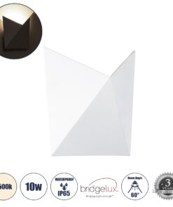 GloboStar® STEALTH 60521 Φωτιστικό Τοίχου – Απλίκα Αρχιτεκτονικού Φωτισμού Εσωτερικού/Εξωτερικού Χώρου Up or Down LED 10W 1100lm 60° AC220-240V Αδιάβροχο IP65 – Σώμα Αλουμινίου & Tempered Glass – Μ17 x Π17 x Υ7.5cm – Φυσικό Λευκό 4500K – Λευκό – Bridgelux Chip – 5 Years Warranty